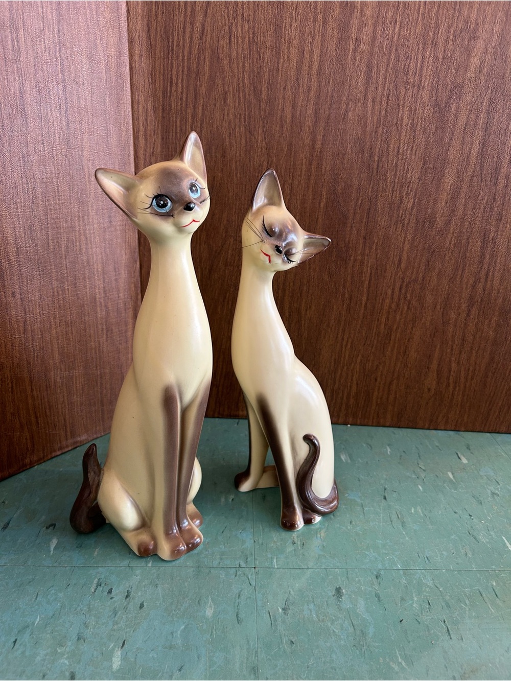 2 vintage Siamese whisker cat figurines tall giftcraft - Picture 7 of 7